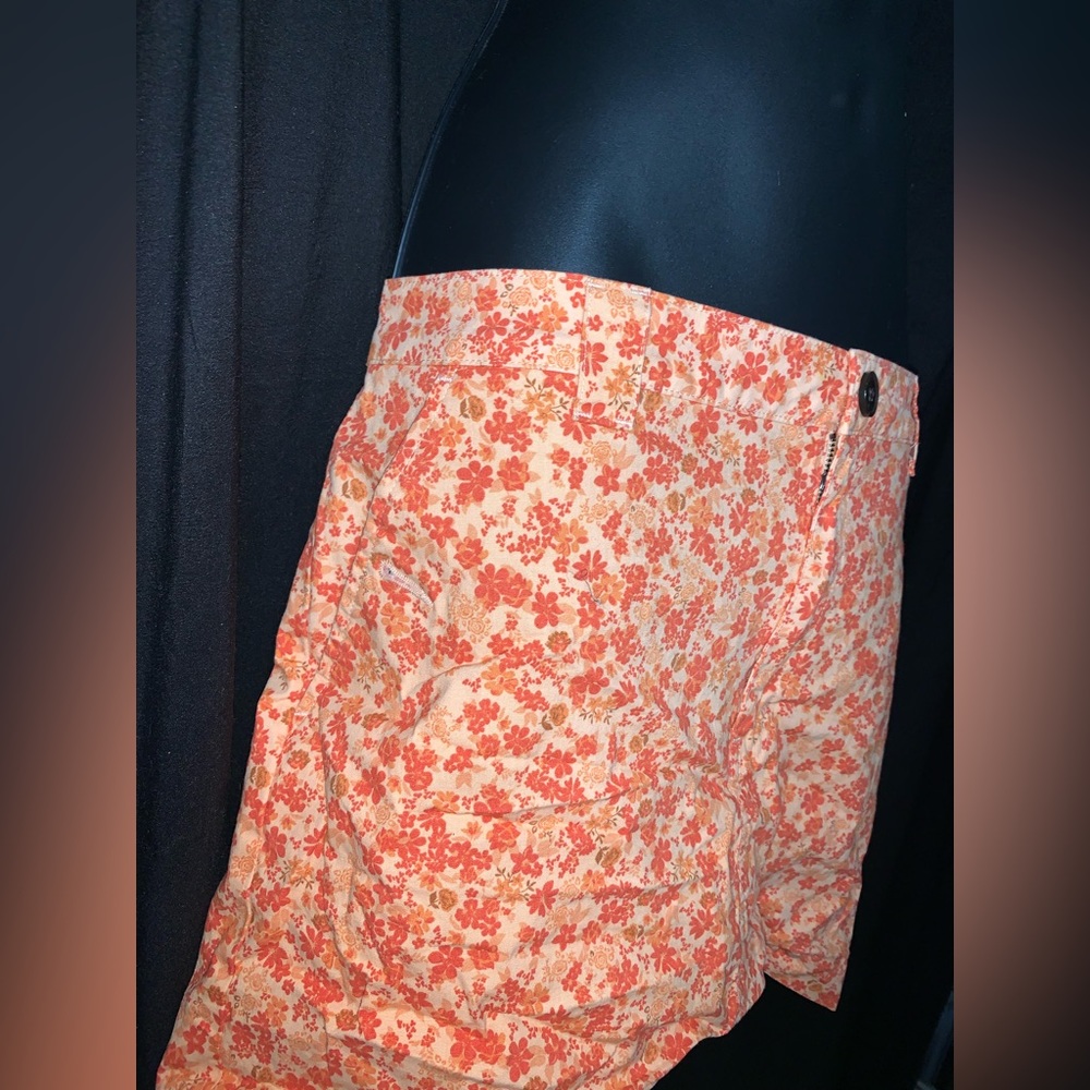 orange flower printed skirt